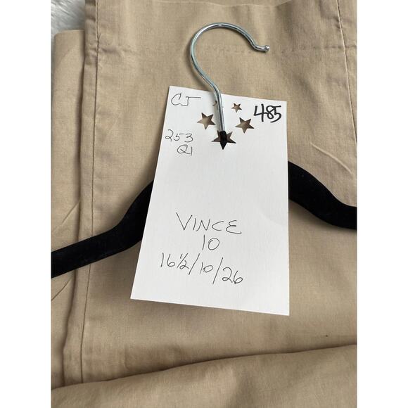 Vince Pants Women's 10 Chino Chopped Tan Midrise 98% Cotton - Picture 3 of 6